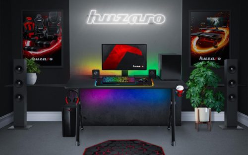 Herný stolný Huzaro Hero 2.8 black počítačový stolík čierny