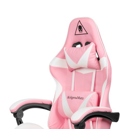 Herné kreslo Kruger&Matz Warrior GX-150 bielo-ružové