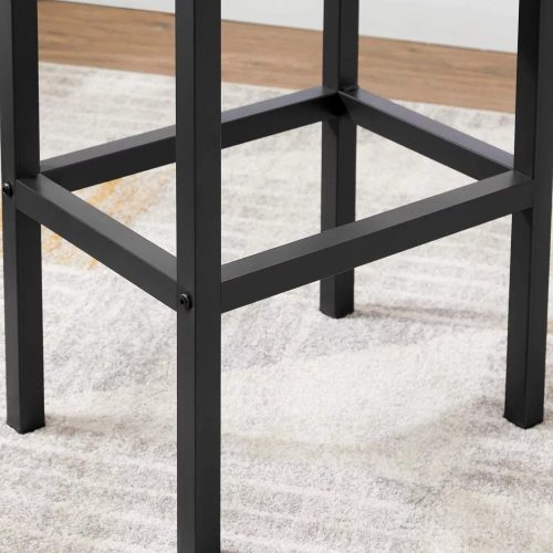 Vasagle Barové stoličky 2 vysoké štvorcové kuchynské jedálenské stoličky, rustikálna hnedá.