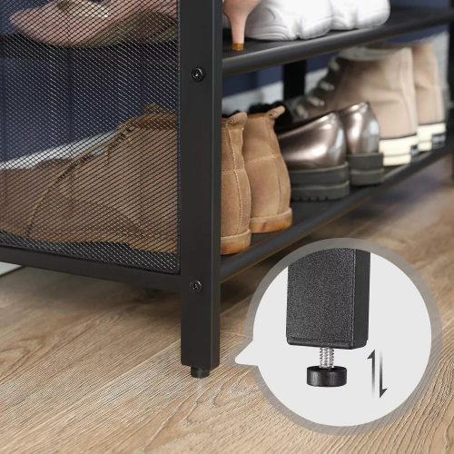 Vasagle Lavica na topánky s polstrovaným sedadlom, rustikálna hnedá 80x30x48cm