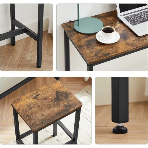 Súprava barového stola s dvoma stoličkami, rustikálna hnedá. 