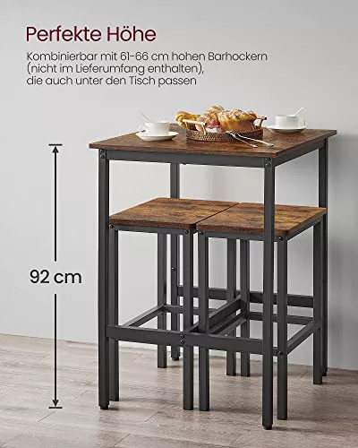 Vasagle Kuchynský barový stôl, rustikálny hnedý. 