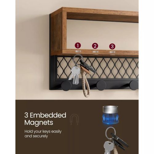 Lavica na topánky + nástenný vešiak na oblečenie, rustikálna hnedá