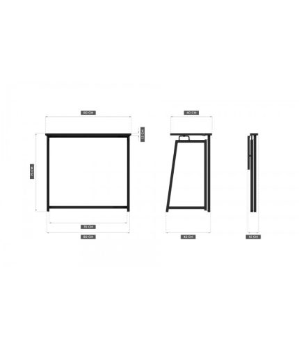 Mark Adler Leader 1.5 black Skladací kancelársky počítačový stôl, čierny