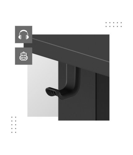 Mark Adler Leader 7.4 black Stôl, výškovo nastaviteľný s pamäťovou funkciou, káblové vedenie 140 X 80 cm, čierny