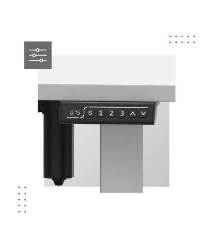 Mark Adler Leader 7.4 white Stôl, výškovo nastaviteľný, pamäťová funkcia, káblové vedenie, 140 x 80 cm, biely