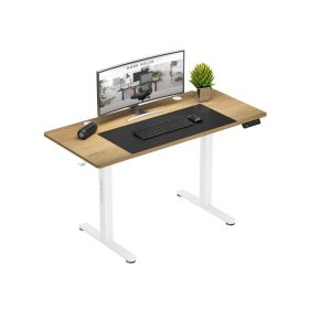   Mark Adler Leader 7.0 craftt Ergonomický stôl s nastaviteľnou výškou, s elektrickým nastavovaním výšky, počítačový stôl s pamäťovou funkciou a LCD displejom, biela/drevo