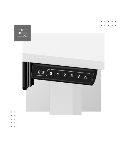 Mark Adler Leader 7.0 white Prémiový stôl s nastaviteľnou výškou, výška, stôl s elektrickým nastavením výšky, pamäťovou funkciou a LCD displejom, biely