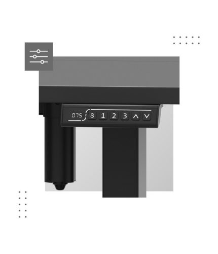 Mark Adler Leader 7.6 black Prémiový písací stôl s nastaviteľnou výškou s pamäťovou funkciou, organizér na káble 160 x 80 cm, čierny