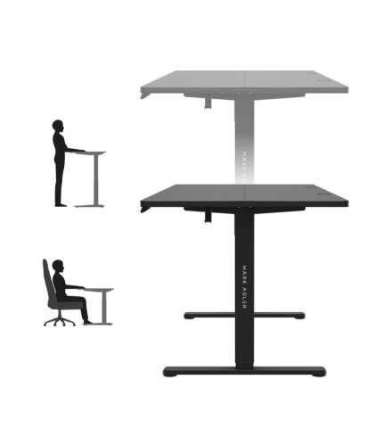 Mark Adler Leader 7.6 black Prémiový písací stôl s nastaviteľnou výškou s pamäťovou funkciou, organizér na káble 160 x 80 cm, čierny