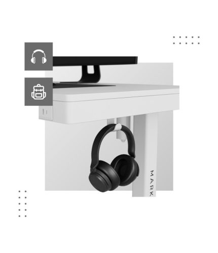 Mark Adler Leader 8.2 white Prémiový Ergonomický stôl výškovo nastaviteľný stôl s elektrickým nastavením výšky, počítačový stôl biely