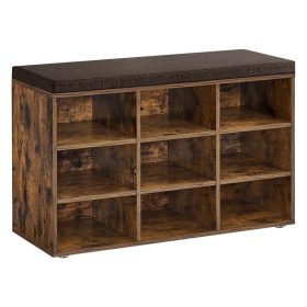   Lavica na topánky s polstrovaným sedadlom, rustikálna hnedá 78x30x48cm