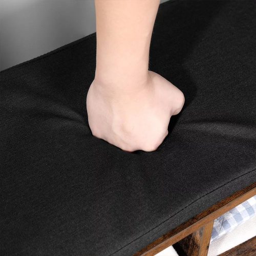 Lavica na topánky s 9 priehradkami a skrinkou, rustikálna hnedá 110x30x48cm