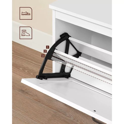 Lavica na topánky, s výklopným úložným priestorom, biela 80x30x46cm