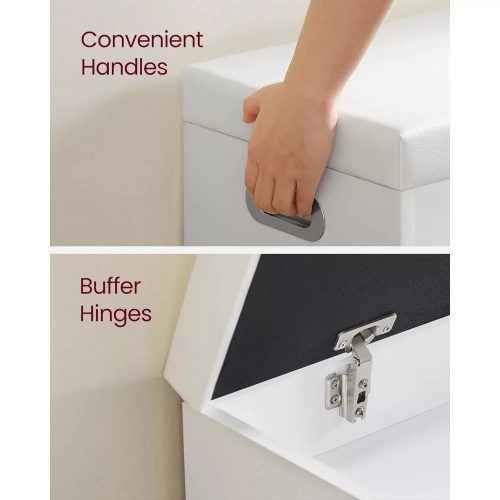 Vasagle Lavica na topánky s polstrovaným sedadlom, biela 80x44x30cm