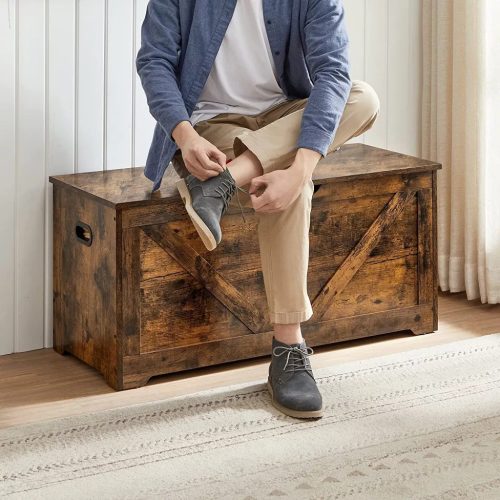 Úložná krabica, rustikálna hnedá 100x40x46cm