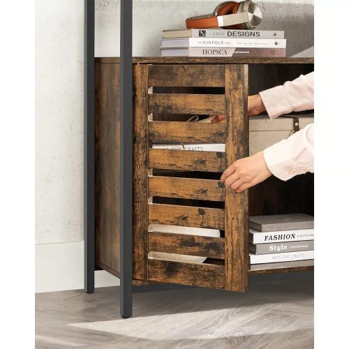 Vasagle Komoda s dvomi dvierkami a otvorenými policami, rustikálna hnedá.