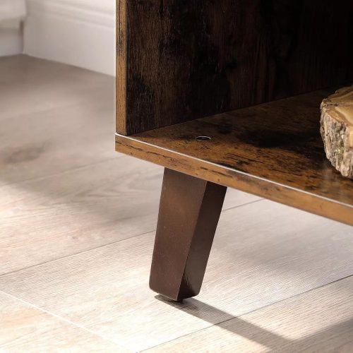 Vasagle TV skrinka s dvomi dvierkami, s policami, rustikálna hnedá.