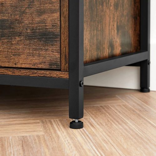 TV skrinka s policami a zásuvkami, rustikálna hnedá 147x40x50cm