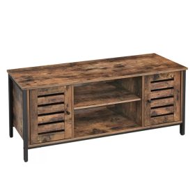   TV skrinka s policami a dvoma dvierkami, rustikálna hnedá 110x40x50cm