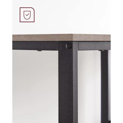 Kancelársky počítačový stôl Vasagle LWD47MB, sivý s policami.