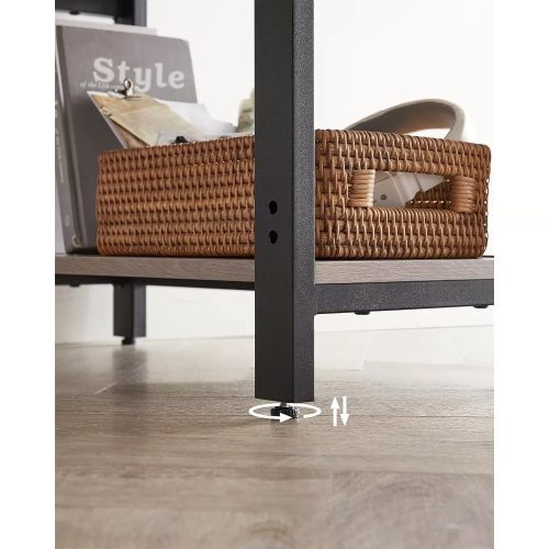 Kancelársky počítačový stôl Vasagle LWD47MB, sivý s policami.