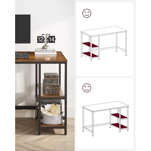 Kancelársky samitogepový stôl Vasagle LWD47X, rustikálna hnedá.