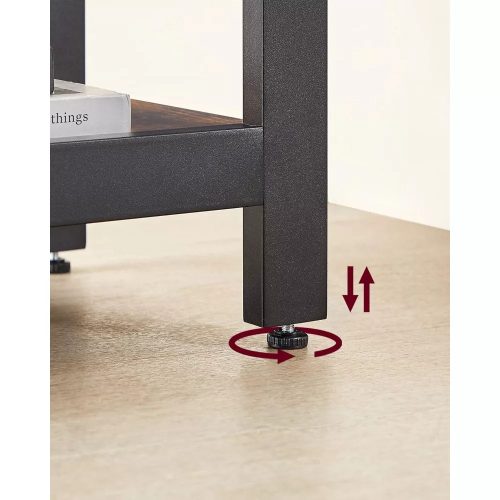 Rohový stôl Vasagle LWD72X, kancelársky stôl s policami, rustikálna hnedá.