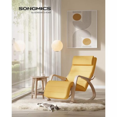 Hojdacie kreslo, ležadlo z brezového dreva, 5-polohová nastaviteľná opierka nôh, 150 kg