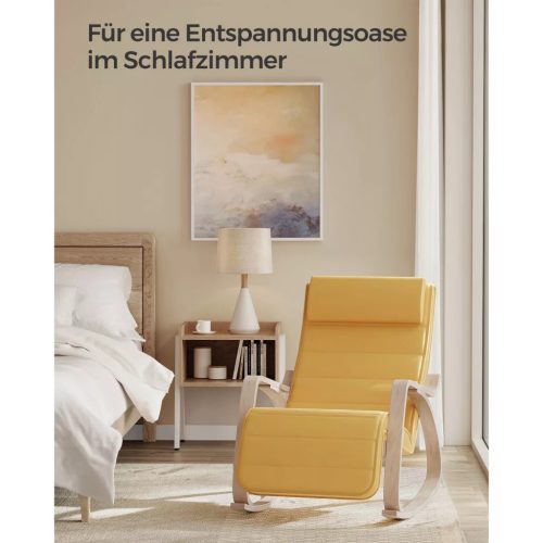 Hojdacie kreslo, ležadlo z brezového dreva, 5-polohová nastaviteľná opierka nôh, 150 kg