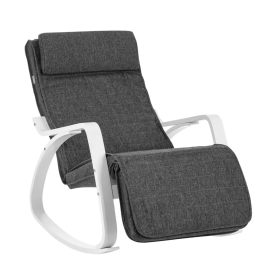 Hojdacie kreslo, brezové ležadlo, tmavosivá, biela