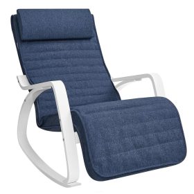   Hojdacie kreslo, ležadlo z brezového dreva, 5-polohová nastaviteľná opierka nôh, 150 kg