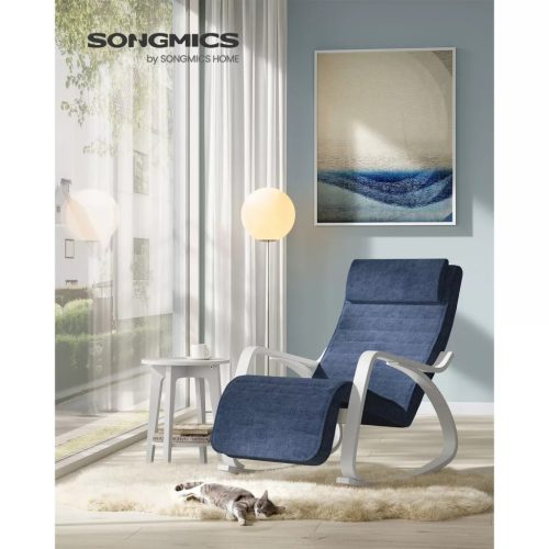 Hojdacie kreslo, ležadlo z brezového dreva, 5-polohová nastaviteľná opierka nôh, 150 kg