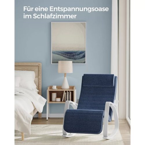 Hojdacie kreslo, ležadlo z brezového dreva, 5-polohová nastaviteľná opierka nôh, 150 kg