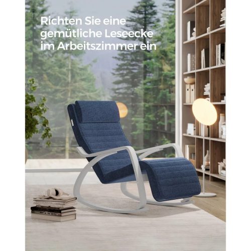 Hojdacie kreslo, ležadlo z brezového dreva, 5-polohová nastaviteľná opierka nôh, 150 kg