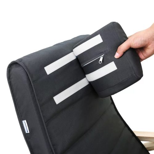 Hojdacie kreslo, ležadlo z brezového dreva, tmavošedé, prírodné 