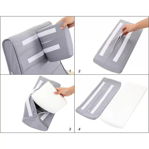 Songmics Hojdacie kreslo, kreslo kreslo z brezového dreva, svetlo šedá