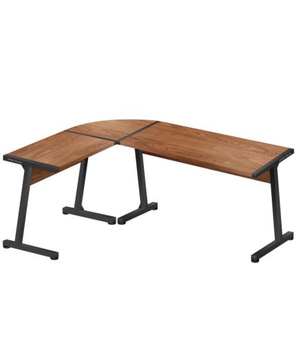 Mono Rohový písací stôl Mark Adler Leader 5.5 počítačový stôl 147 x 112 cm, kov / dyha, stena orech