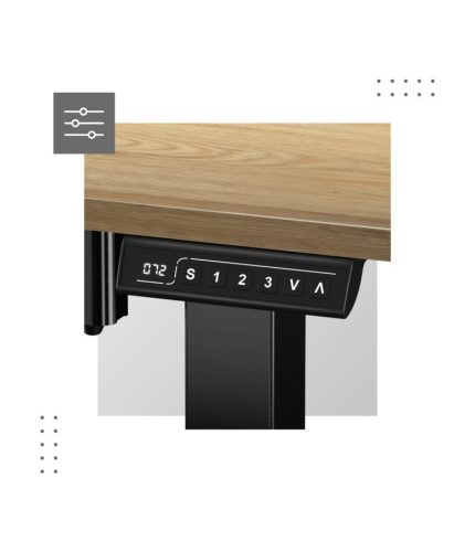 Mark Adler Leader 7.0 black Ergonomický výškovo nastaviteľný stôl, s elektrickým nastavením výšky, pamäťovou funkciou a LCD displejom, drevo.