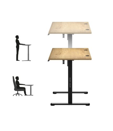 Mark Adler Leader 7.0 black Ergonomický výškovo nastaviteľný stôl, s elektrickým nastavením výšky, pamäťovou funkciou a LCD displejom, drevo.