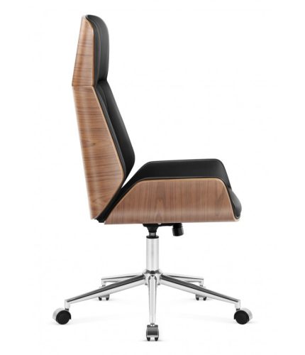 Mark Adler Prémiová otočná stolička Boss, pohodlná, moderná, umelá koža, orechovo čierna.