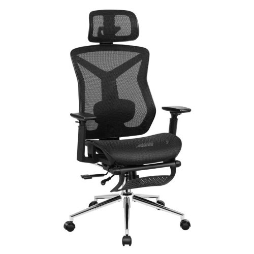 Mark Adler Ergonomická kancelárska stolička s nastaviteľnou výškou, opierkou na nohy, čierna