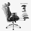 Mark Adler Ergonomická kancelárska stolička s nastaviteľnou výškou, opierkou na nohy, čierna