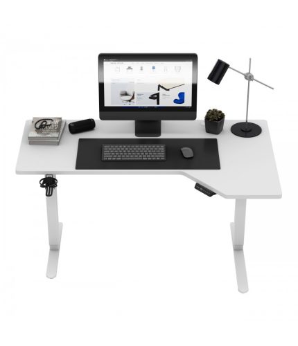 Mark Adler Leader 9.1 nastaviteľný stôl, 145 x 85 cm, nosnosť 70 kg, s držiakom na slúchadlá, biela