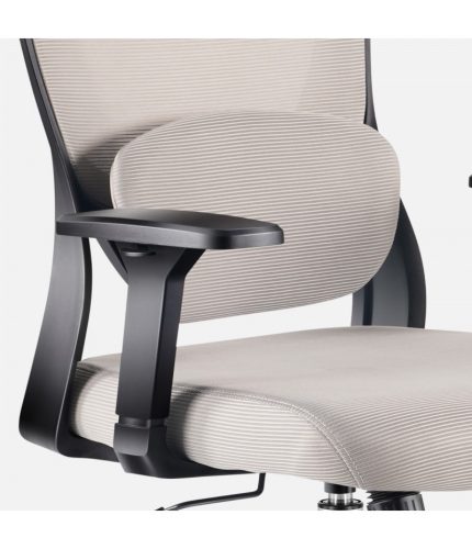 Mark Adler Ergonomická otočná kancelárska stolička s podrúčkami, bedrovou opierkou, sieťovaný materiál, sivá