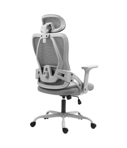 Mark Adler Ergonomická kancelárska stolička s nastaviteľnou opierkou hlavy, 3D lakťovou opierkou, sivá