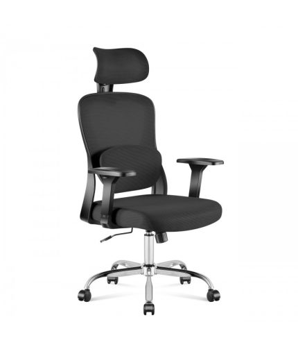 Mark Adler Ergonomikus irodai forgószék, kartámaszokkal, deréktámasszal, hálós anyaggal, fekete