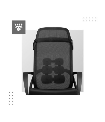 Mark Adler Ergonomická pohodlné kancelárske kreslo, nastaviteľná výška, opierka nôh, čierna