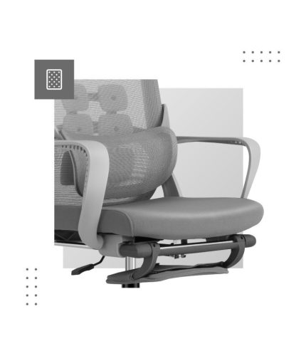 Mark Adler Kancelárske kreslo pohodlné kancelárske kreslo, nastaviteľná výška, opierka nôh, šedá