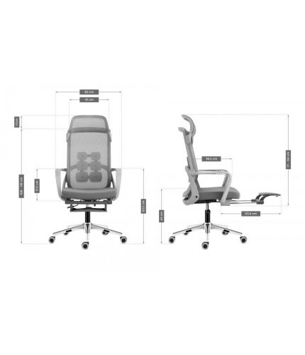 Mark Adler Kancelárske kreslo pohodlné kancelárske kreslo, nastaviteľná výška, opierka nôh, šedá